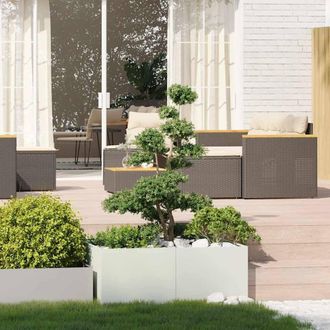 Berkfield Home Planter White 100x100x40 cm Steel in Off-White | Size: 100 x 100 x 40 cm