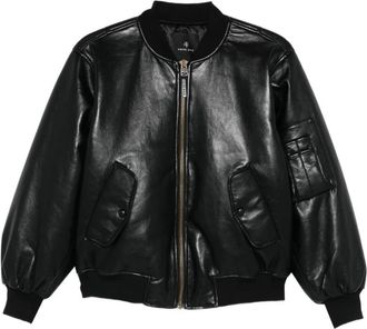 Anine Bing Leon Bomber - Dames - Bomber jackets - Zwart - XS - Leer - Jassen