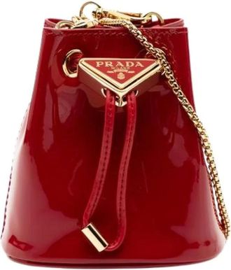 Prada Pre-owned Bucket Bags, female, Red, Size: ONE SIZE Pre-owned Mini Pouch