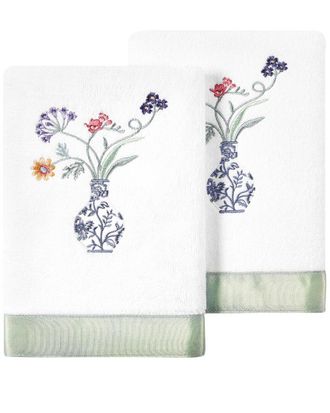 Linum Home Textiles 100% Turkish Cotton Stella 2Pc Embellished Hand Towel Set