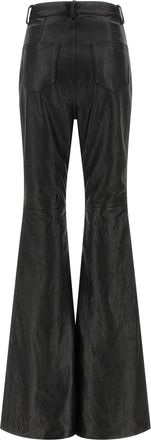 Rick Owens Womens Black Lamb Leather Pants