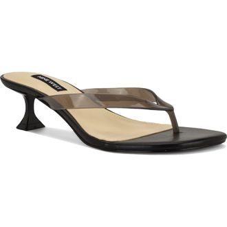 Nine West Crisee Kitten Heel Flip Flop in Black at Nordstrom, Size 8.5