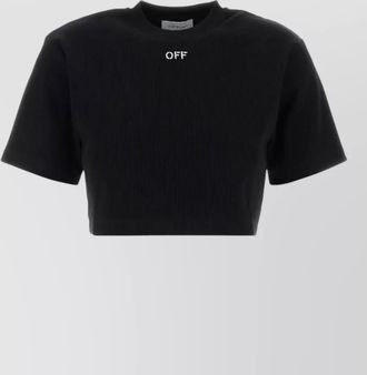 Off-white stretch cotton t-shirt