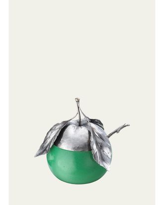 Buccellati Murano Glass & Sterling Silver Green Apple Jam Jar