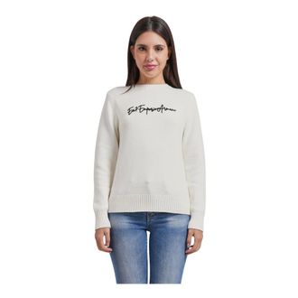 Emporio Armani Jersey de cuello redondo - Knitwear - Mujer - Blanco - XS
