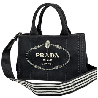 Prada Black Canvas Tote Bag (Pre-Owned)