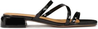 Kazar Slippers op een platte zool gemaakt van lakleer - Dames - Sandalen - Zwart - 41 EU - Leer - Schoenen