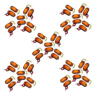 OEM 50 Unidades De Luces De G&aacute;libo Ovaladas &Aacute;mbar De 2 Led Para Luces De Posici&oacute;n Traseras Laterales Para Coche, Cami&oacute;n O Remolque