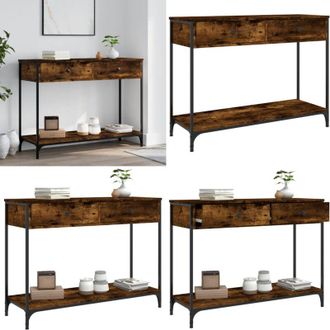 vidaXL Tavolino Consolle Rovere Fumo 100x34,5x75cm Legno Multistrato - Tavolo da ingresso - Tavolo da soggiorno