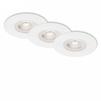 Briloner Set De 3 Focos Empotrables Led 6,8 Cm 5w 460lm Blanco