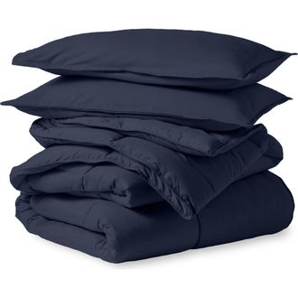 Bare Home All-Season Down Alternative Comforter Set - Oversized Queen in Dark Blue at Nordstrom
