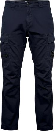 C.P. Company Stretch Satijnen Lens Cargobroek - Heren - Slim Fit Broeken - Blauw - M - Satijn - Broeken