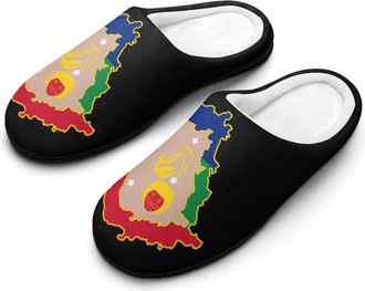 Generic Flag Map of Amazonas Venezuela Mens House Slippers Memory Foam Washable Cotton Slip on Home Shoes