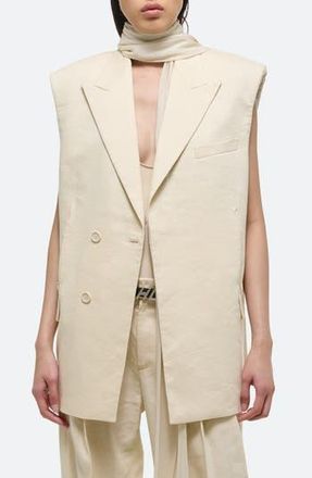 Helmut Lang Sleeveless Linen Blend Car Blazer in Summer Sand - 1Yz at Nordstrom Rack, Size Xxx-Small