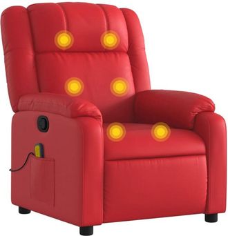 vidaXL Vidaxl - Sillón de masaje reclinable cuero sintético rojo