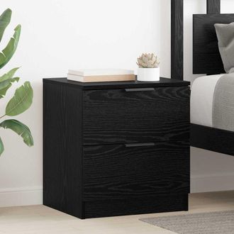 vidaXL Vidaxl Armadio Da Notte 2 Pz Rovere Nero 45 X 39 X 50cm