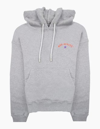 Off-white Mens Off White Star Arrow Skate Hoodie Grey Melange - Size: 38