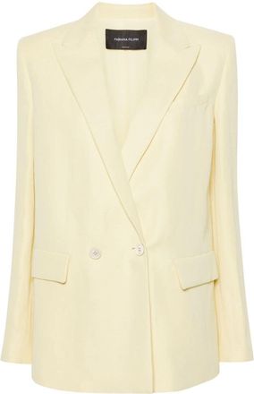 Fabiana Filippi peak-lapels double-breasted blazer - women - Silk/Linen/Flax/Viscose/Acetate - 40 - Yellow