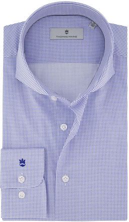 Thomas Maine two-ply overhemd blauw katoen