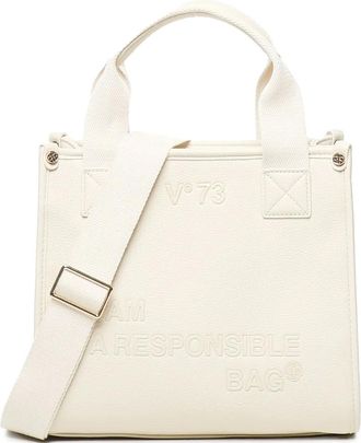 V° 73 Borsa tote con logo inciso - Toni neutri
