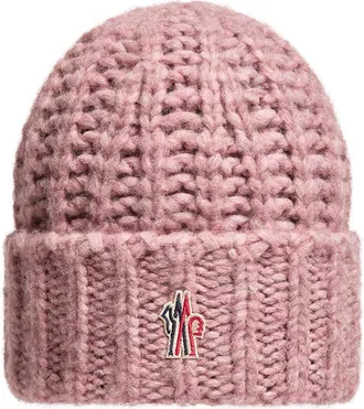 Moncler Moncler Alpaca Blend Rib Knit Beanie, Women, Pink, Size: One Size
