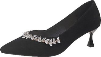 Generic Shoe for Women UK Spring Summer and Autumn 6cm Pointed Stilettos Single Shoes Shallow Mouth Black Evening Fashion Shoes Dating High Heels Woman Shoes 