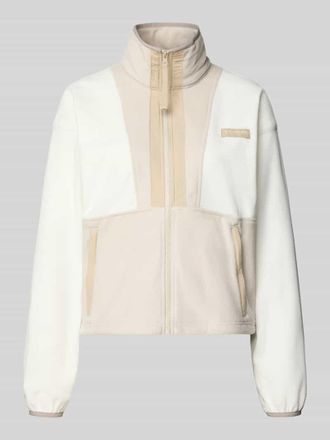 Columbia Cropped Fleecejacke mit Label-Patch Modell Backbowl in Offwhite, Gr&ouml;&szlig;e XL