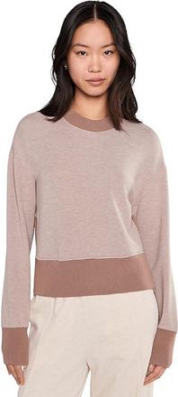 Varley Philippe Crop Sweat Womens Sweatshirt Taupe Marl / Ginger Snap : XXS, Elastane/Polyester/Viscose