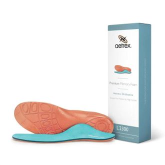 Aetrex Mens Premium Memory Foam Orthotics Insole In Orange/blue