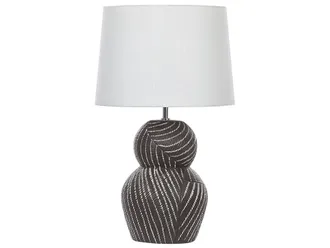 Beliani L&aacute;mpara de mesa cer&aacute;mica negro