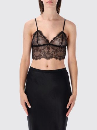 Anine Bing Top cropped in pizzo con scollo a triangolo e spalline regolabili