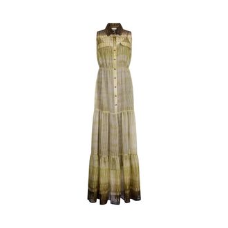 Liu Jo Geprinte Chiffon Chemisier Jurk - Dames - Shirt Kleedjes - Groen - XS - Chiffon - Kleedjes