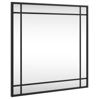 vidaXL Espejo De Pared Cuadrado De Hierro Negro 50x50 Cm Vidaxl