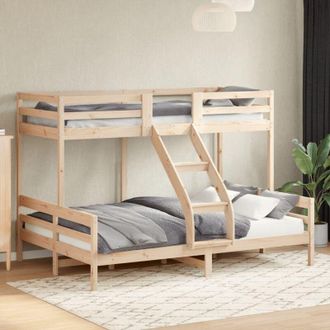 vidaXL Litera De Madera Maciza De Pino 80x200/140x200 Cm Vidaxl