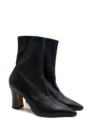 Dries Van Noten Dries Van Noted Black Leather Pointed Toe Ankle Boot Size 40