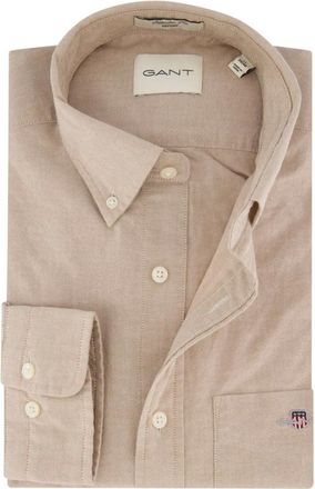 GANT Heren, Overhemden, Beige, Maat: M Katoen