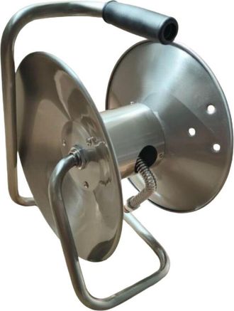 Relaxdays Relaxdays Carrete Para Manguera De Jard&iacute;n, Inox, Para 15 M (1/2), 36 X 22 X 27,5 Cm, Plateado