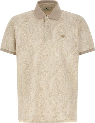 Etro Beige Paisley Print Polo