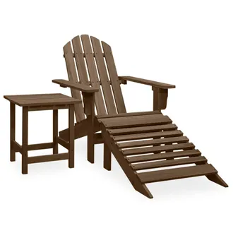vidaXL Vidaxl Sedia Adirondack Con Ottomana E Tavolo Abete Massello