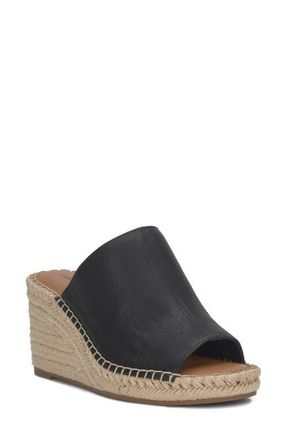 Lucky Brand Cabriah Espadrille Platform Wedge Slide Sandal in Black Shsntw at Nordstrom, Size 9.5
