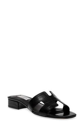 Steven New York Hutchy Croc Embossed Sandal in Black at Nordstrom Rack, Size 8.5