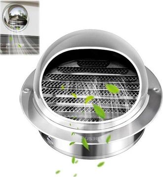 OEM Rejilla De C&uacute;pula &Oslash; 60 Mm, Acero Inoxidable 304, Rejilla De Pared, Rejilla De Aire Redonda, Rejilla De Lamas, Hebilla Integrada, Malla Gruesa