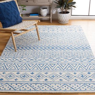 Safavieh Metro Hand Made Area rug, Ivory / Blue Bohemian Style Non-Shedding