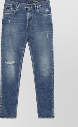 Dolce & Gabbana slim fit distressed denim trousers