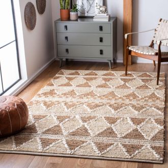 Safavieh Natural Fiber Hand Made Area rug, Brown / Beige Bohemian Style Non-Shedding