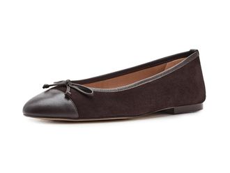 L.k. Bennett Kara Toe Cap Ballerina Flats Womens Flat Shoes Brown : EU 41 (US Womens 11) M, Leather