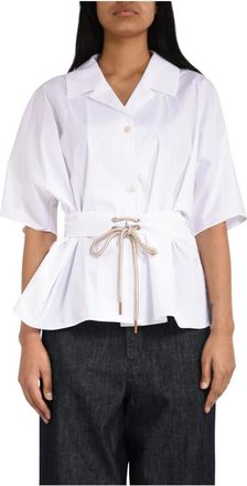 Max Mara Carisma Shirt - Dames - Overhemden - Wit - XS - Katoen - Overhemden