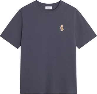 Maison Kitsun&eacute; Blue Cotton T-Shirt