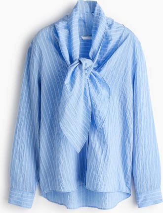 H&M Bluse mit Schalkragen - Blue