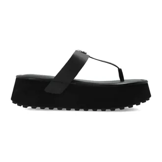 Michael Kors Flip Flops, female, Black, Size: 10 US Koya Platform Slides